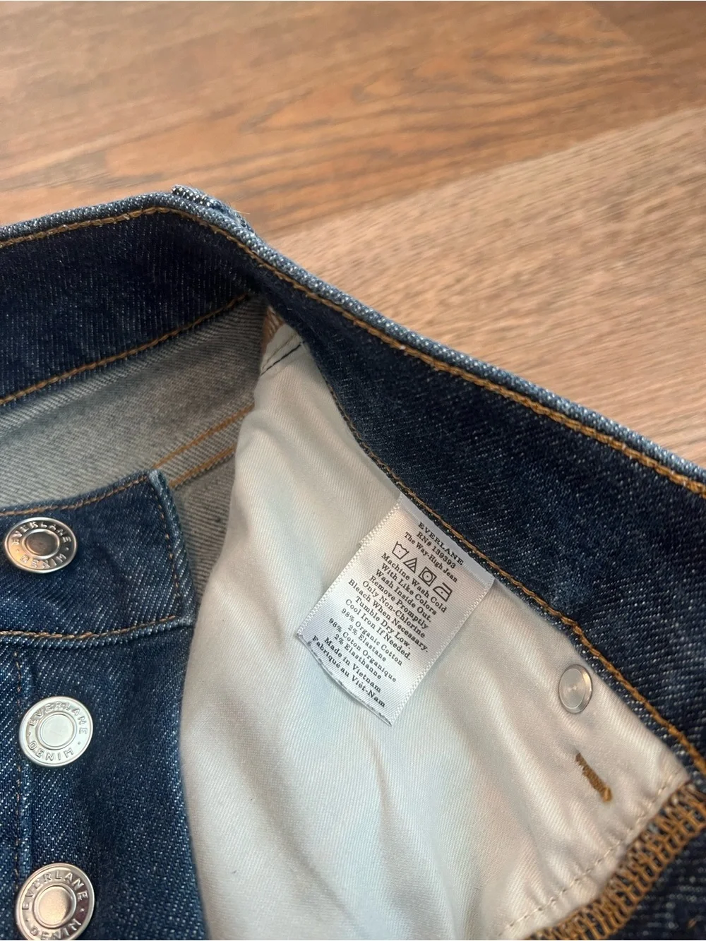 Everlane The Way-High Jean Dark Wash Straight Leg Size 26 Regular Casual Work - Picture 8 of 10